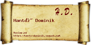 Hantó Dominik névjegykártya